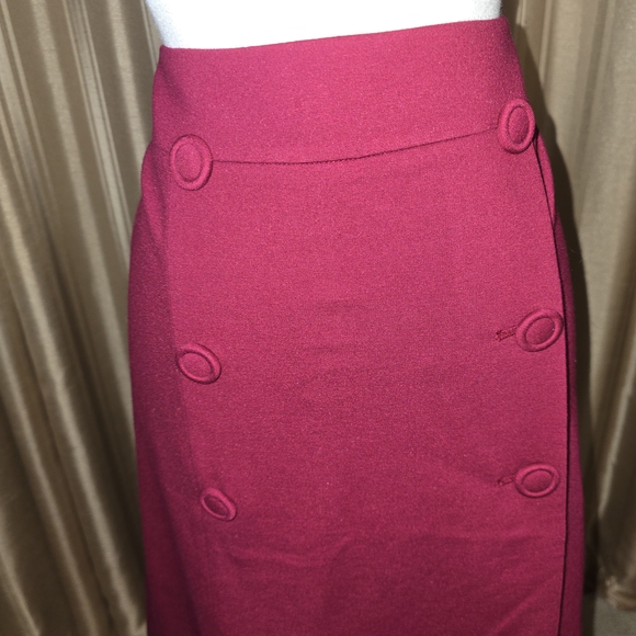 Talbots Red Double-Breasted Pencil Skirt Size 12 - Picture 2 of 6